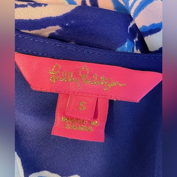 Lilly Pulitzer Blue Floral Tank Top S - Picture 5 of 7
